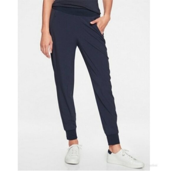 Athleta Soho Navy Blue Lined Jogger Pants - Picture 2 of 8